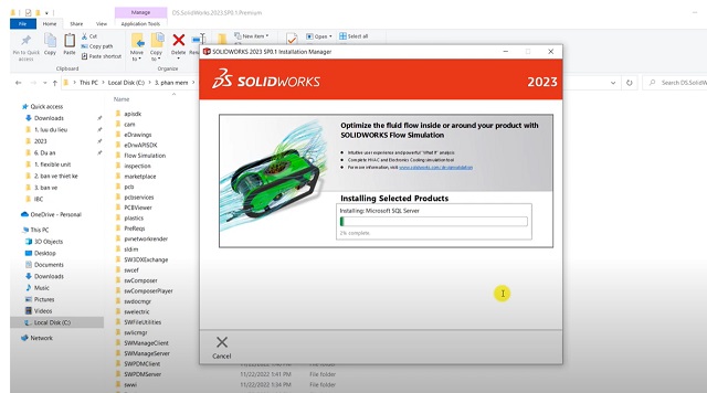 SolidWorks 2023 – Phần mềm CAD thiết kế hàng đầu hiện nay 7 Phần mềm đang được cài vào máy