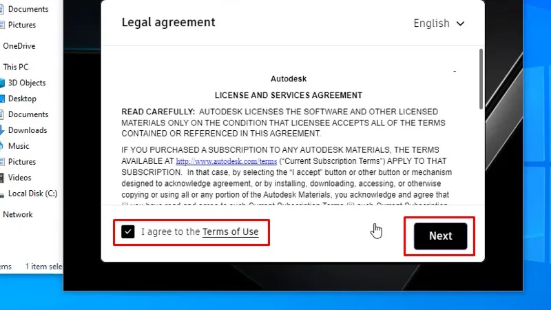 Tích và o như hình và bấm Next