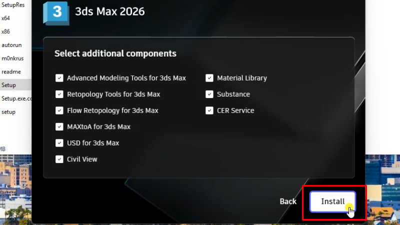 3Ds Max 2026: Download và cài đặt đơn giản 14 Bấm Install