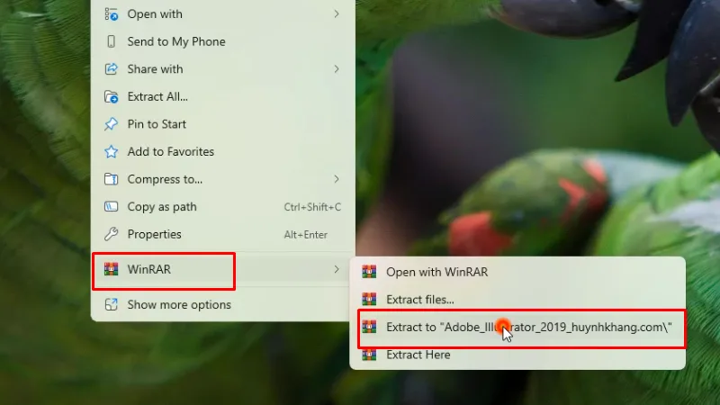 Giải nén phần mềm Adobe Illustrator 2019