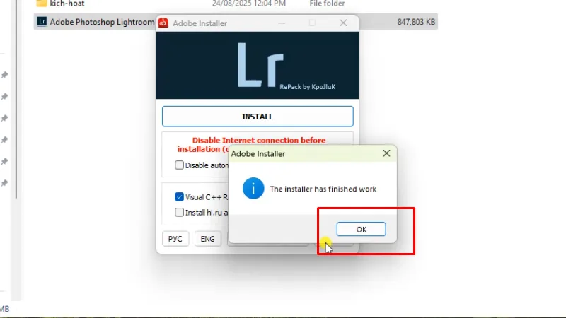 Adobe Lightroom 2019: Hướng dẫn chi tiết & Tải xuống 16 Bấm OK hoàn thành cài đặt và kích hoạt