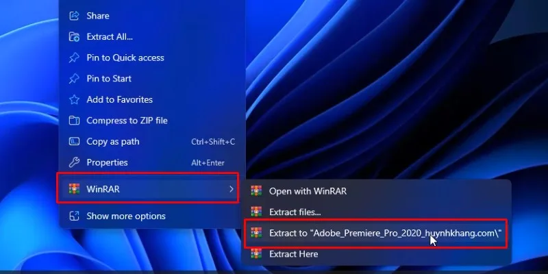 Giải nén phần mềm như hình
