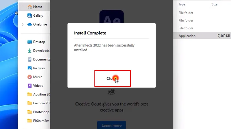 After Effects 2022 Cách tải đơn giản nhất 13 bấm Close