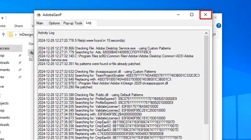 Adobe InDesign 2025: Hướng Dẫn Cài Rất Dễ 20 Bấm X hoàn thành quá trình cài đặt
