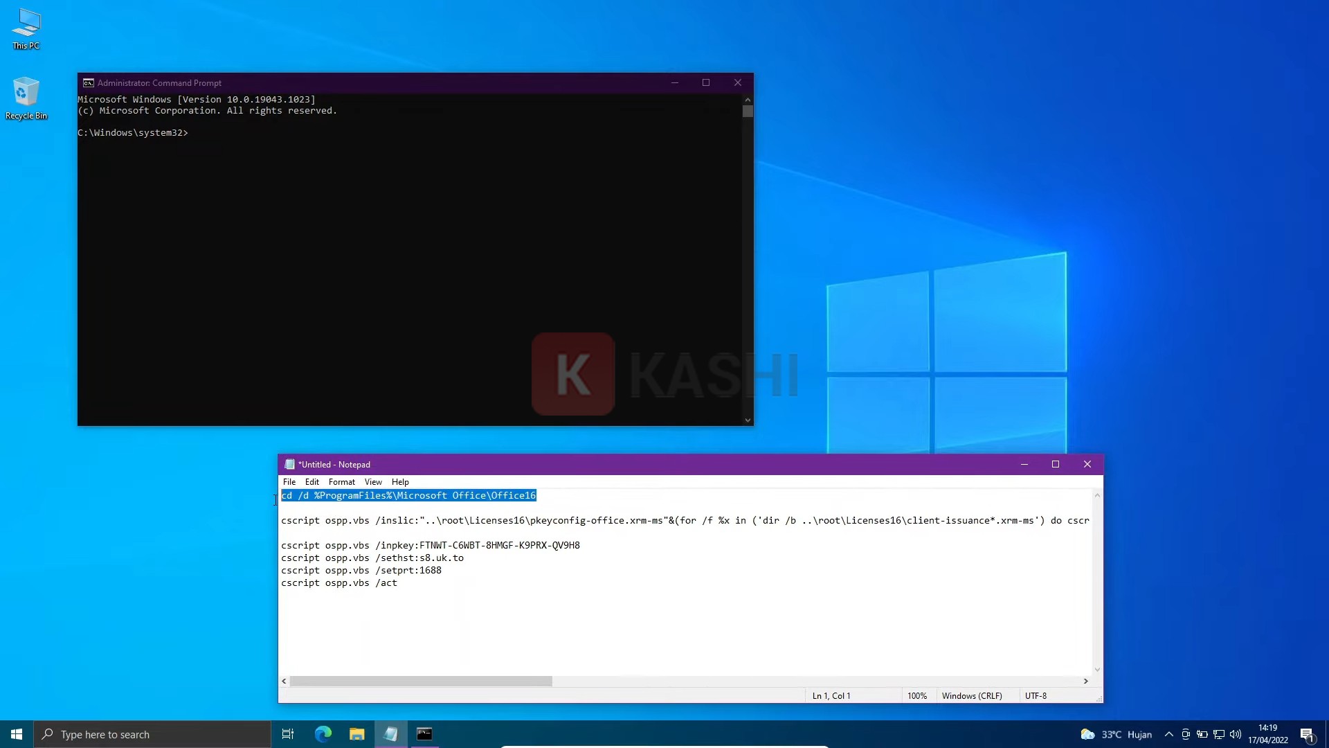 Copy dòng lệnh đầu tiên vào bảng đen