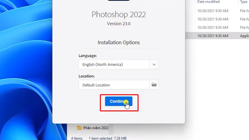 Photoshop 2022 Cài Đặt Cực Dễ Với Hướng Dẫn 12 bấm Continue