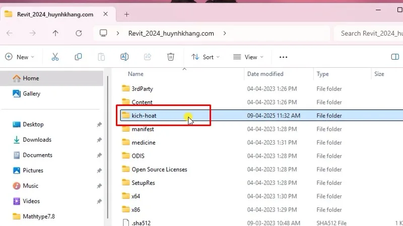 Revit 2024: Cài đặt và kích hoạt đơn giản 16 Vào thư mục kich-hoat