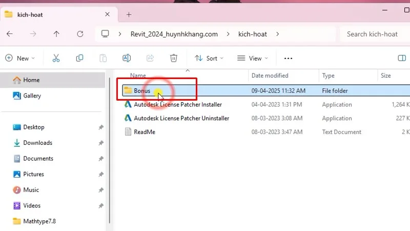 Revit 2024: Cài đặt và kích hoạt đơn giản 18 Vào thư mục Bonus