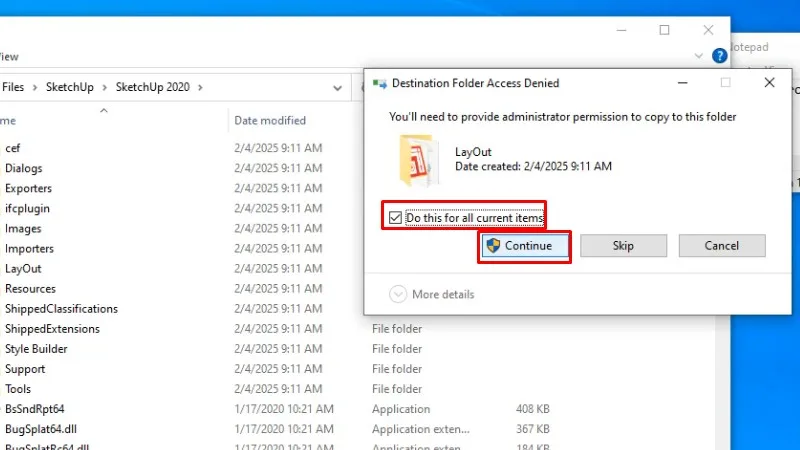 Tích chọn và bấm Continue hoàn thành cài đặt